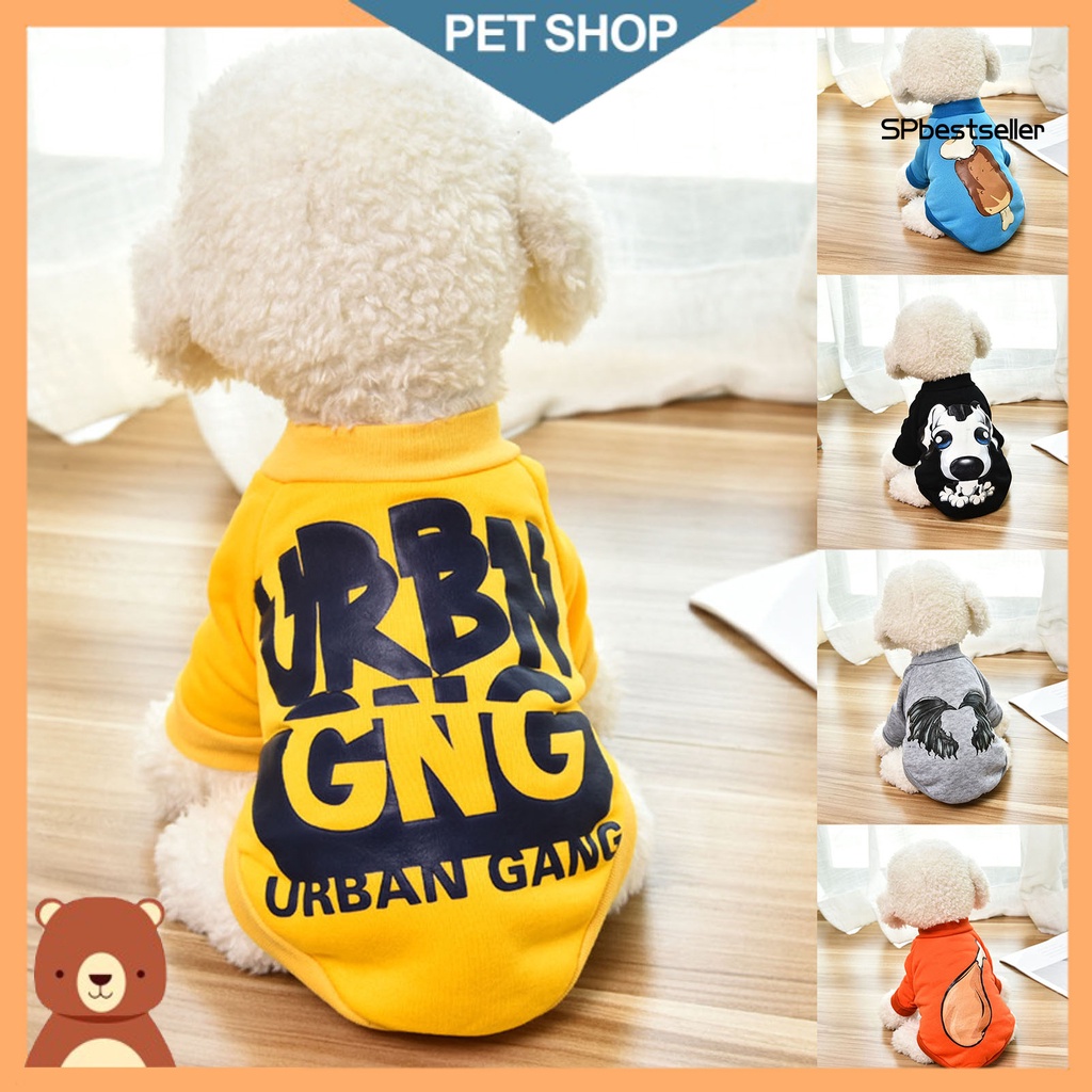 Áo thú cưng mềm mại in hình hoạt hình giữ ấm thời trang