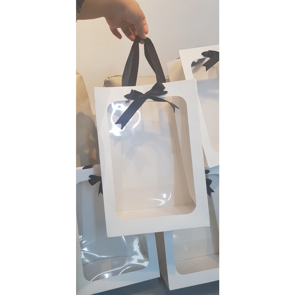 TÚI GIẤY NỬA KÍNH ĐỰNG HOA SIZE 25x36x12 MUA TỪ 5 CÁI TRỞ LÊN