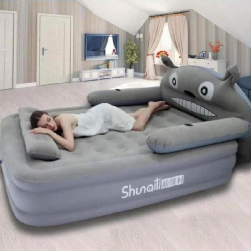 Giường hơi hình thú, đệm hơi hình thú 3 tầng cao cấp tặng kèm bơm điện