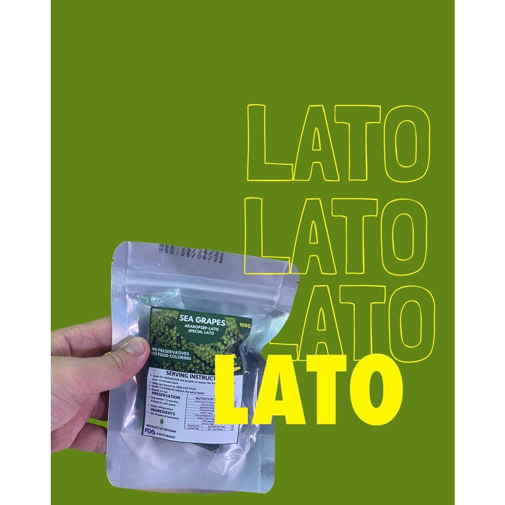 Rong nho tách nước Lato mã Lato15 màu xanh lá