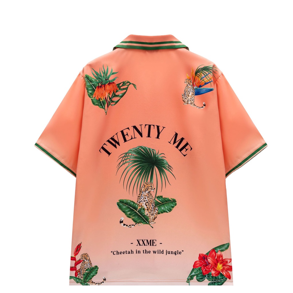 Áo sơ mi nam nữ tay ngắn thiết kế lụa cao cấp Cheetah Shirt - XXME