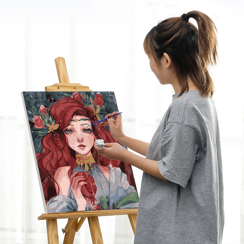 Tranh Sơn Dầu Số Hoá Cô Gái Tự Tô Màu Theo Số Size To Cho Người Lớn Căng Sẵn Khung 40x50cm Tranh Nàng Thơ Có Sẵn Giá Rẻ | BigBuy360 - bigbuy360.vn