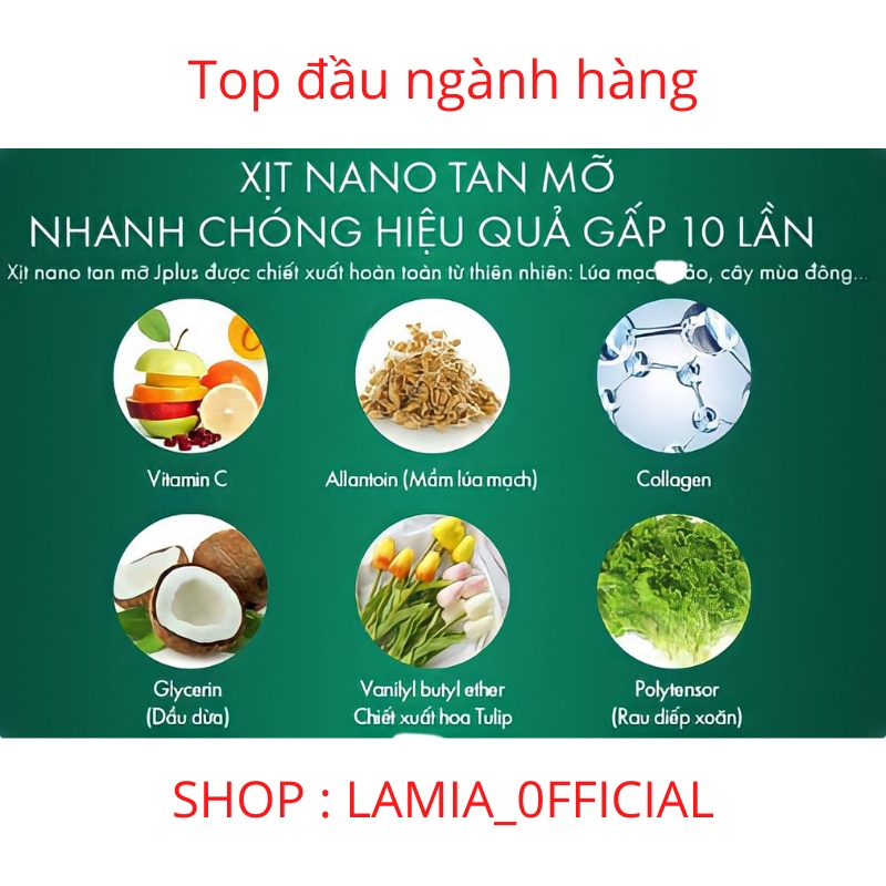 Xịt tan mỡ bụng nano J plus ĐAN TRƯỜNG chính hãng