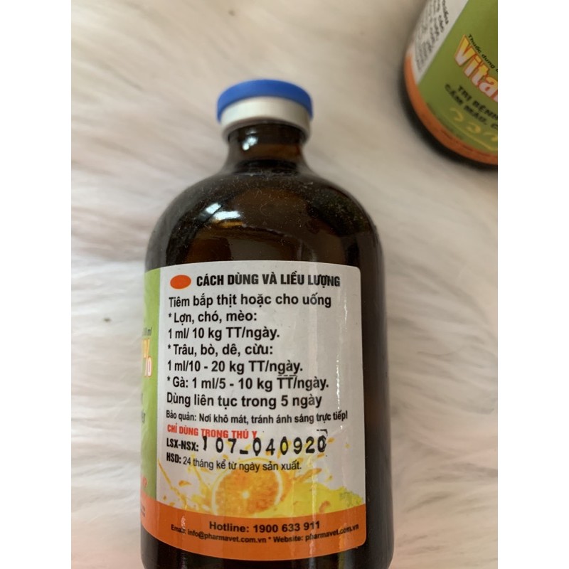 100ml Vitamin K 1% - bổ sung vitamin k cho gà, chó, mèo, heo, trâu, bò, dê, cừu