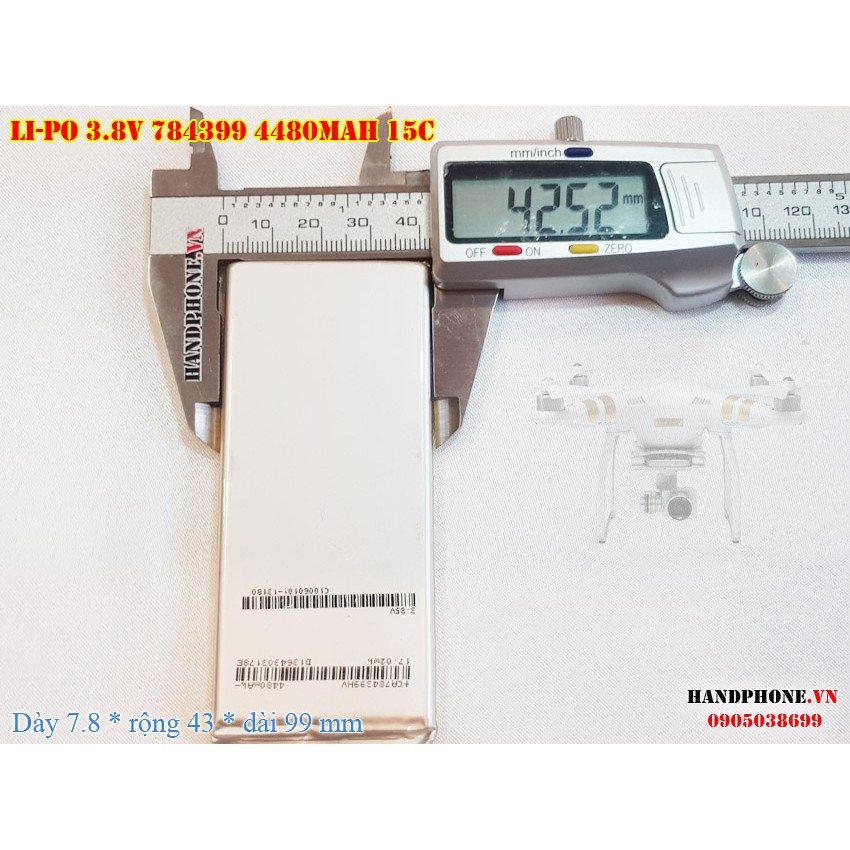 Pin Li-Po 3.8V 4480mAh 784399 dòng xả cao 15C cho RC, Fly Cam, PHANTOM 3