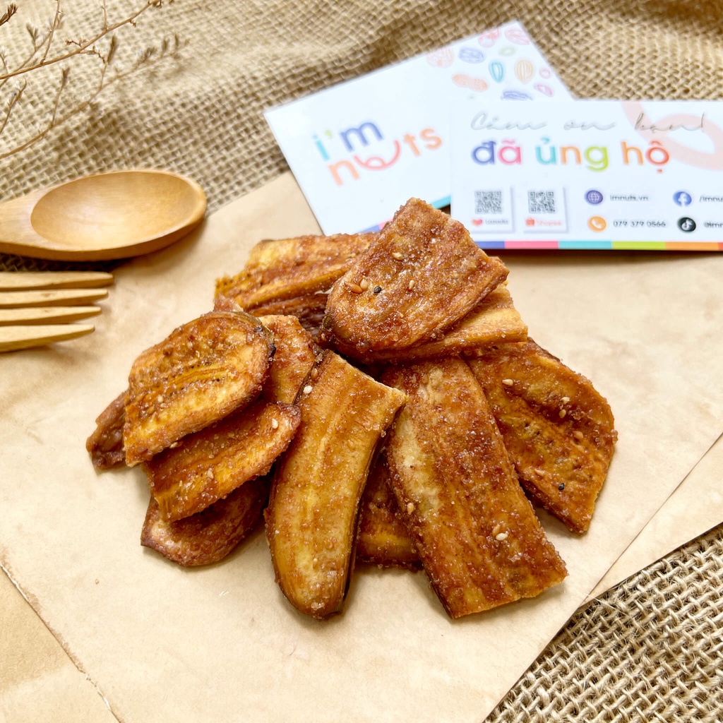Chuối mè gừng sấy giòn khô chuẩn đặc sản Đà Lạt - Ăn vặt ImNuts