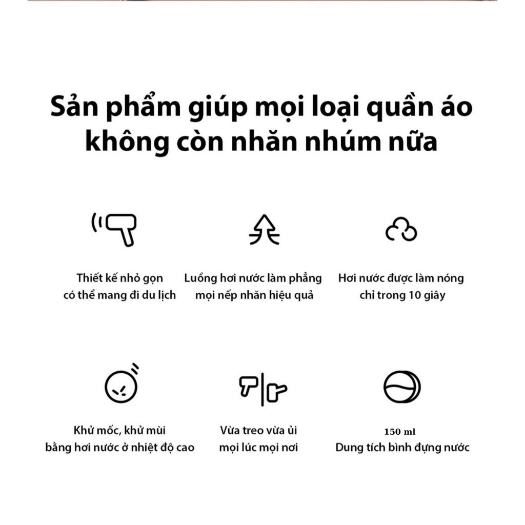 Bàn là hơi nước Xiaomi  ZJ GT-306LW bàn ủi hơi nước cầm tay nhỏ ngọn công suất 1200W CAM KẾT HÀNG CHÍNH HÃNG