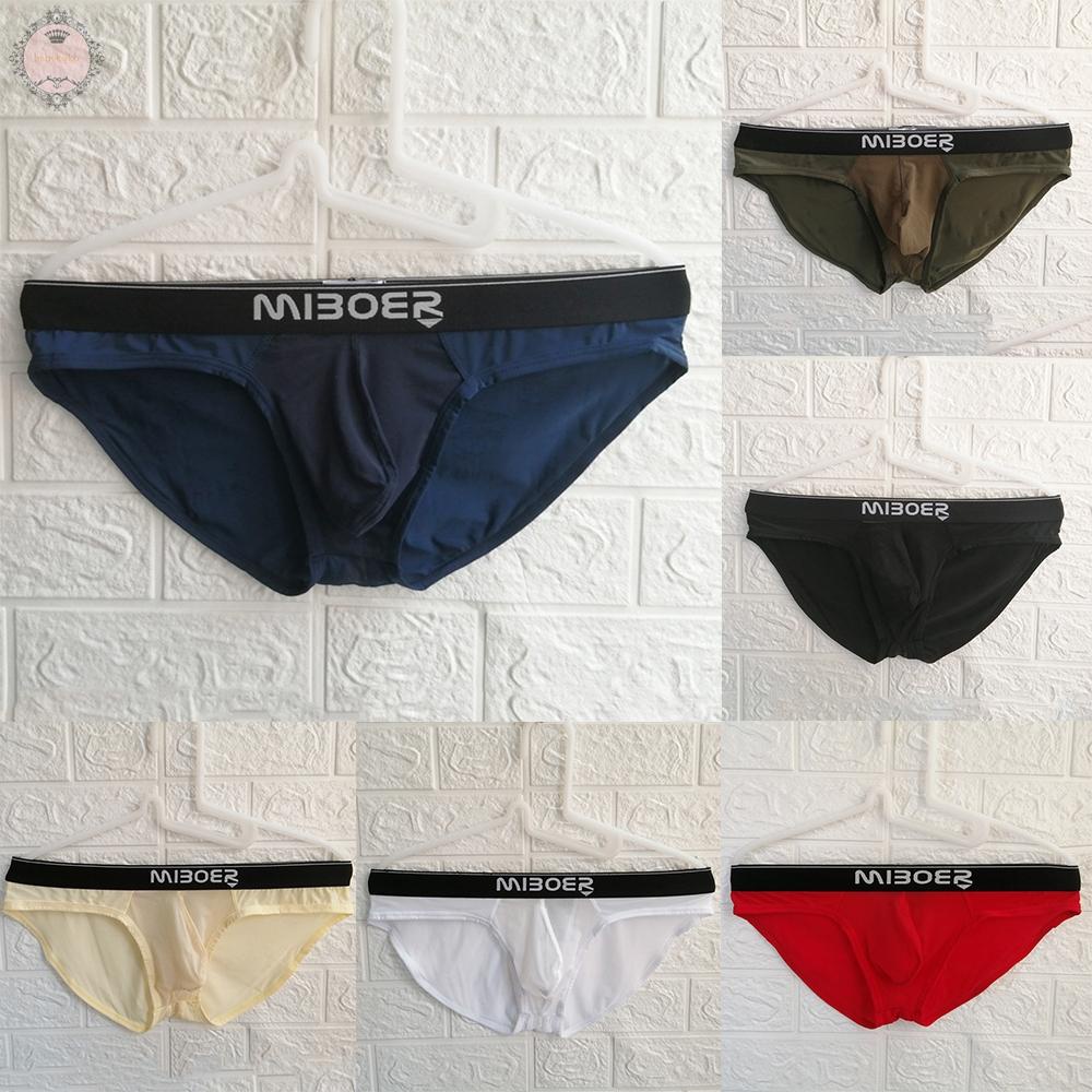 Mens Sexy Briefs Underwear Bikini Breathable Ice Silk Jockstrap Lingerie