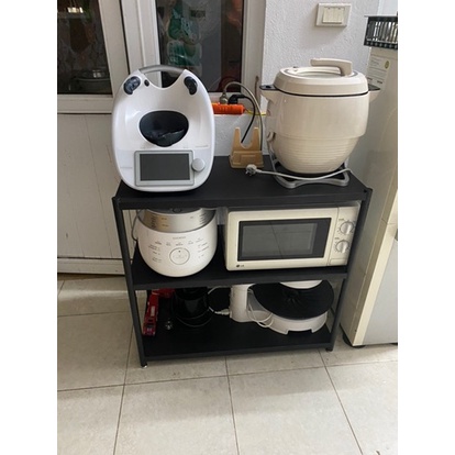 Giá kệ đựng đồ để lò sóng 3 tầng đa năng sơn đen tĩnh điện