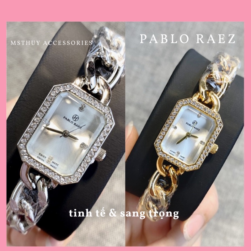 Đồng hồ nữ mặt đá saphire chống xước dây xích sang trọng PABLO RAEZ 25mm thumbnail