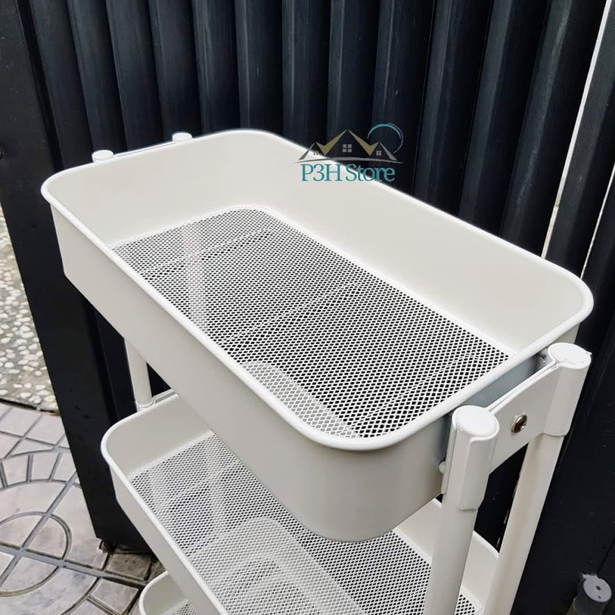 Kệ đẩy 3 tầng đa năng Lock&amp;Lock bằng thép không gỉ có bánh xe INP737