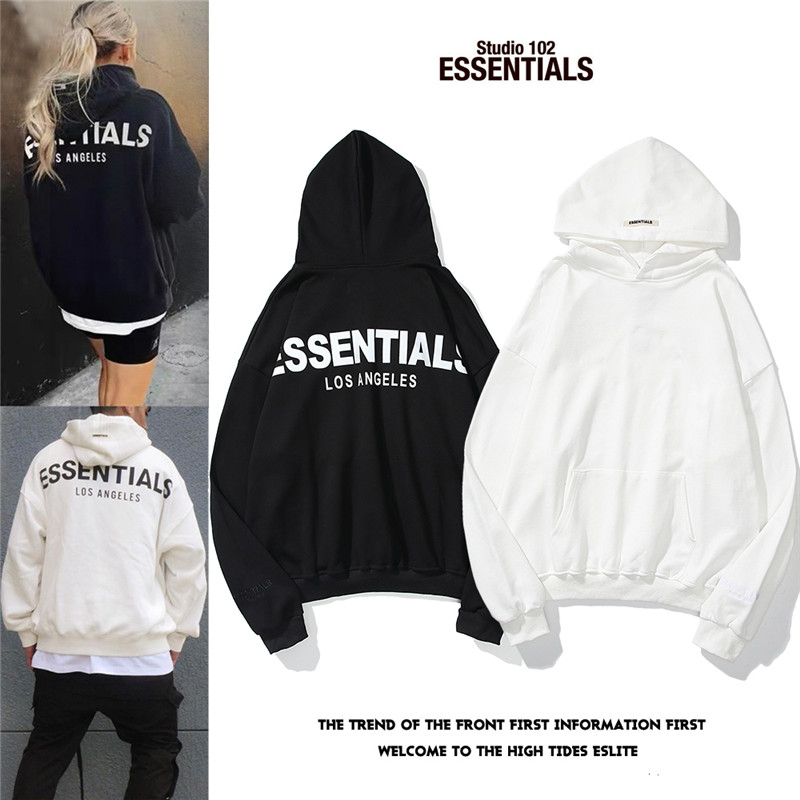 Áo Hoodie Dài Tay In Chữ Fear Of God Essentials Phản Quang 3m Thời Trang Cho Cặp Đôi
