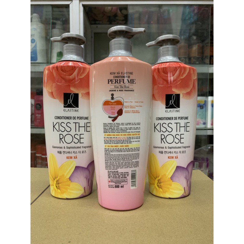 Dầu Xả Double Rich Elastine Kiss The Rose 600ml(Mầu cam)