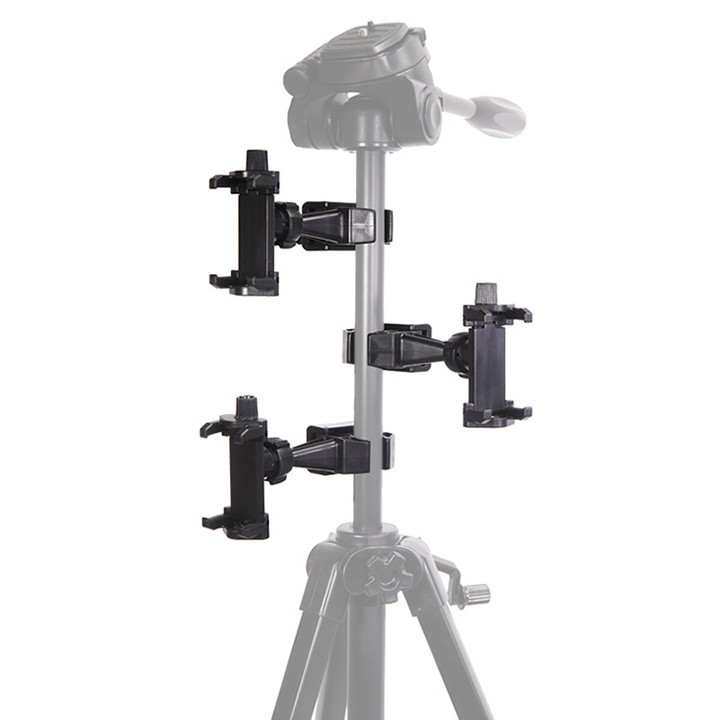 KẸP ĐIỆN THOẠI LÊN THÂN TRIPOD LIVESTREAM NHIỀU MÁY