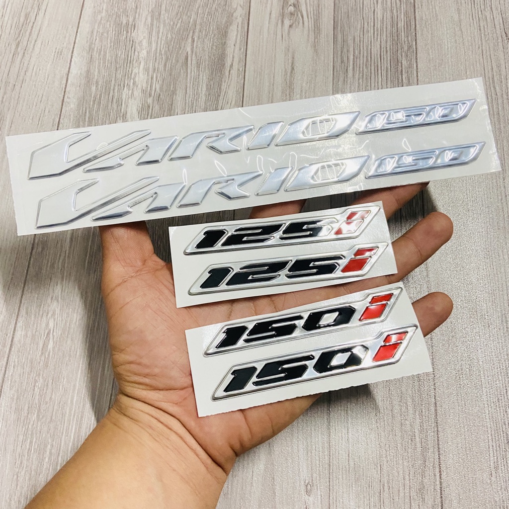 COMBO bộ tem chữ nỗi VARIO 150 và bộ tem số nỗi 125i hoặc 150i, tem trang trí xe máy