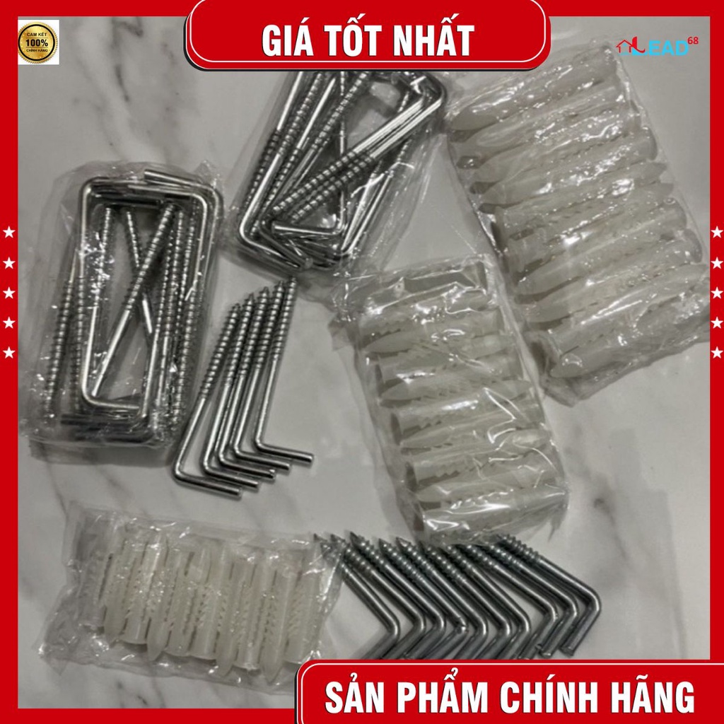 Móc chữ L kèm nở : móc màn , móc đồ ..