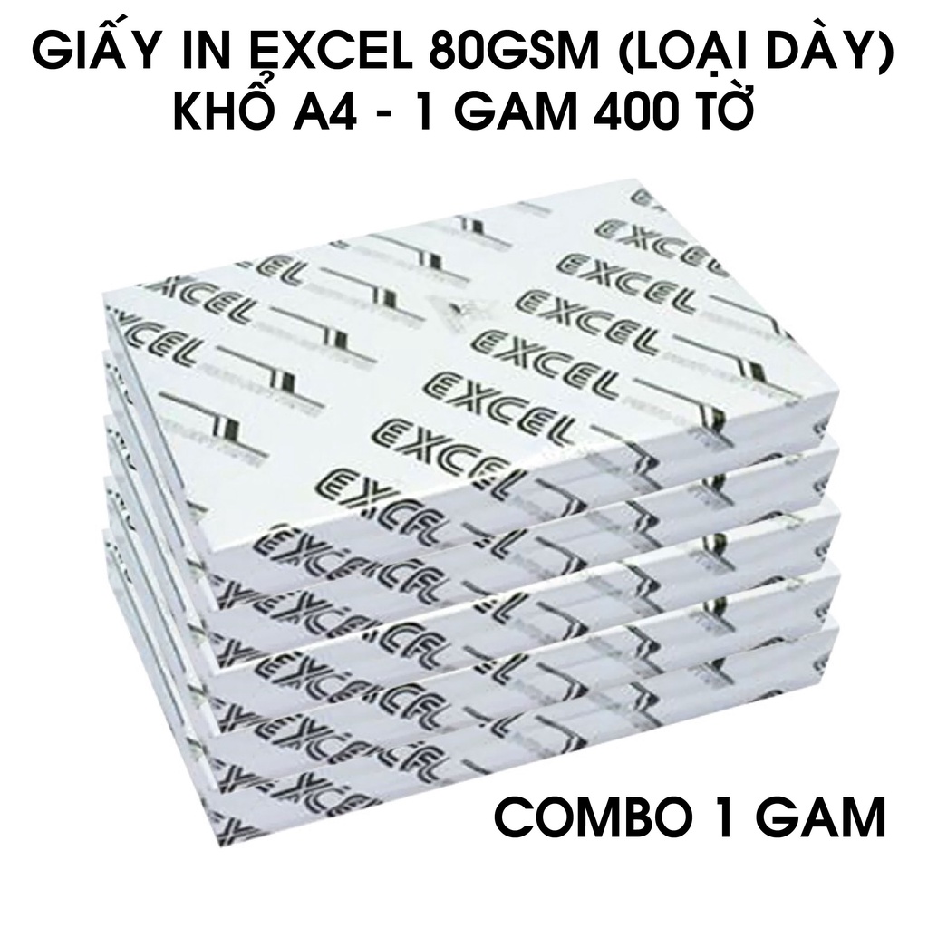 1 Ram giấy A4 Excel 80gsm - Giấy nhập khẩu Indonesia