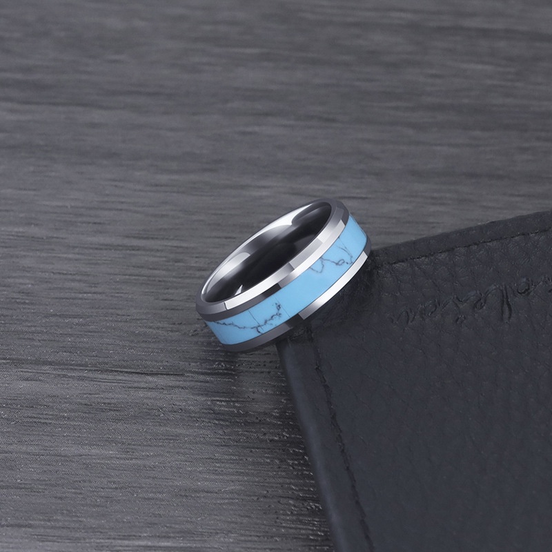 Nhẫn nam nữ tròn Asta Accessories màu bạc thời trang chất Titan đẹp đơn giản không gỉ - Nhẫn Stock