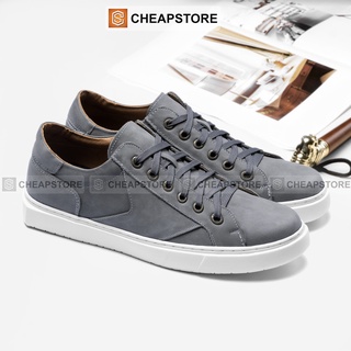 Giày da bò nam CHEAPSTORE CS458 Xám Xanh - Giày tăng chiều cao thể thao da bò thật 100% (bảo hành 24 tháng)