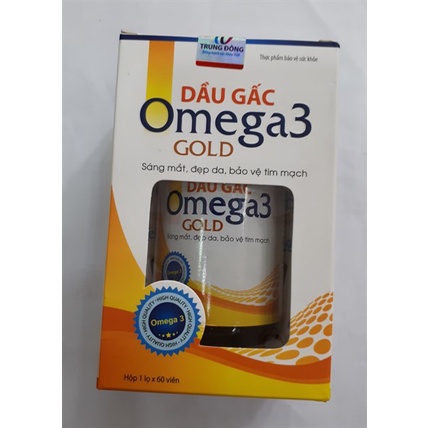 Dầu Gấc Omega 3 Gold tốt cho da mắt tim gan xương khớp não hoạt huyết 60 viên
