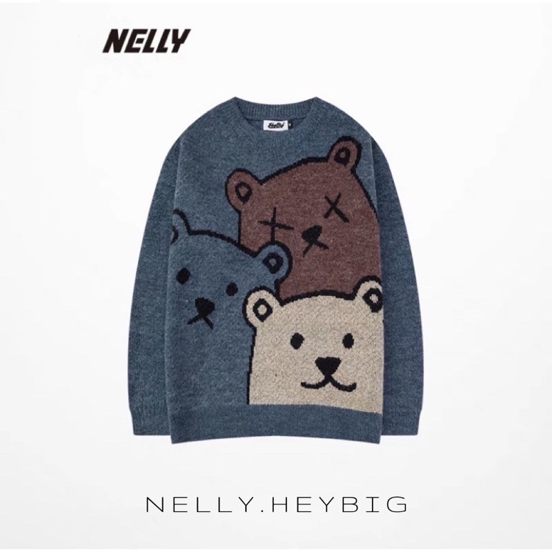 Áo Len  Nelly Heybig form rộng dành cho nam và nữ 3 BEARS 89