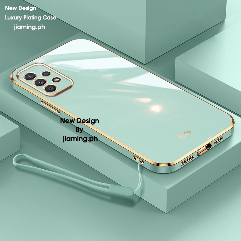 Ốp Điện Thoại Mềm Màu Kẹo Thiết Kế Sang Trọng Có Dây Đeo Cho Samsung Galaxy A13 4G A33 A53 A73 5G 2022