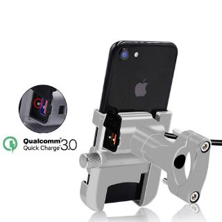 Nhôm QC3.0 Sạc nhanh Giá đỡ điện thoại xe máy Tay cầm Moto Giá đỡ chiếu hậu Giá đỡ cho Giá đỡ điện thoại di động đa năng 4-6,2 inch