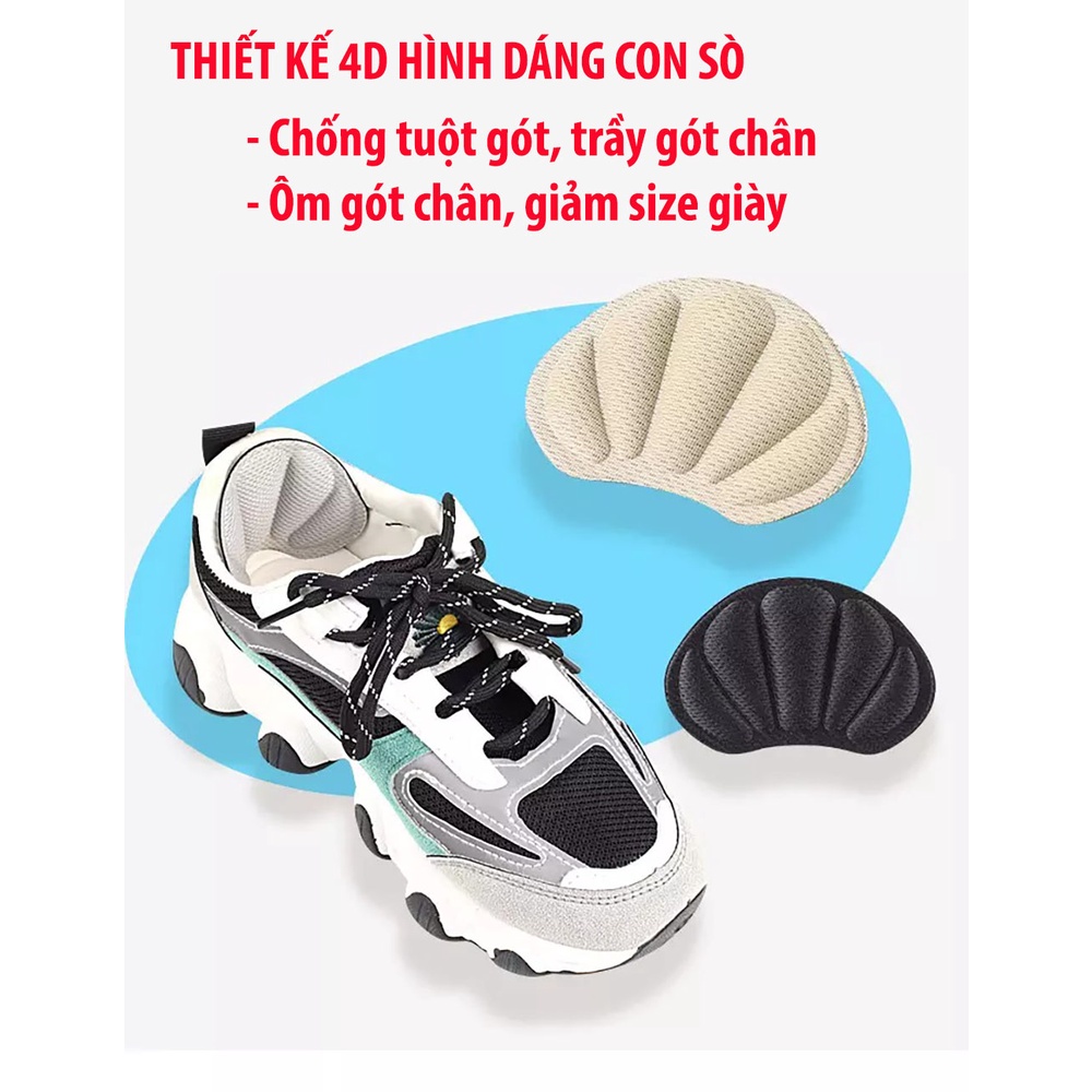 2 Mếng lót giày bảo vệ gót hình vỏ sò chuyên dùng mang giày thể thao, sneaker