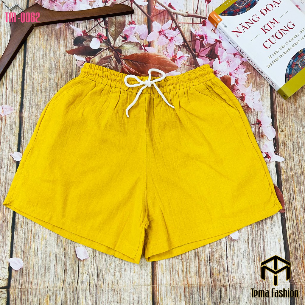 Quần đùi short nữ TEMA cao cấp - quần short nữ chất đũi mềm min mát mặc ở nhà cực thích | BigBuy360 - bigbuy360.vn