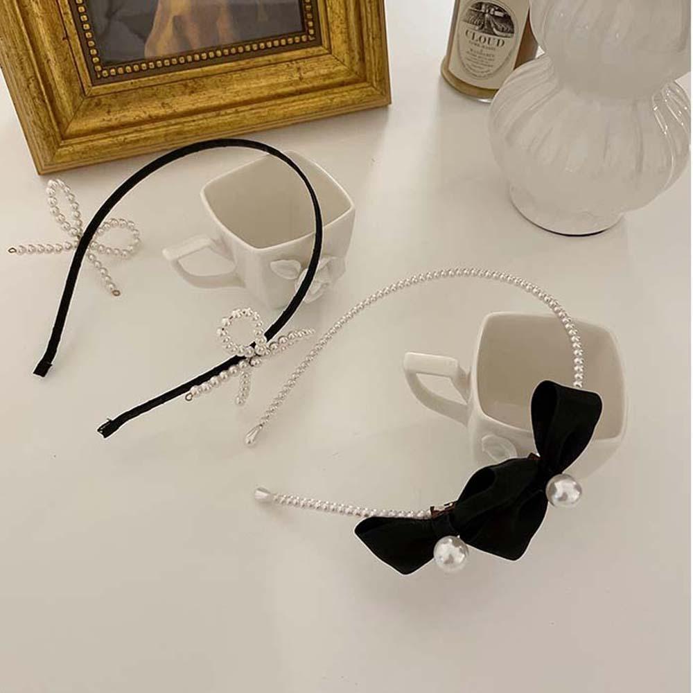 Băng Đô Cài Tóc Co Giãn Màu Đen Phong Cách Pháp Cổ Điển Thời Trang Cho Nữ