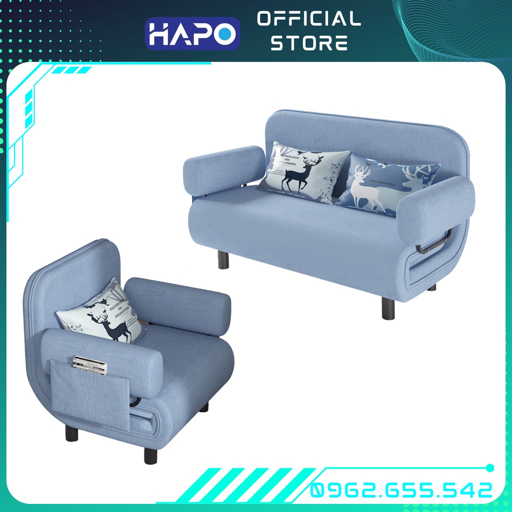 Ghế Sofa Giường Gấp Gọn Thông Minh Đa Năng Hiện Đại Cao Cấp Có Đệm Tay Êm Ái Dễ Di Chuyển Chính Hãng Hapo Loại 80cm Mới