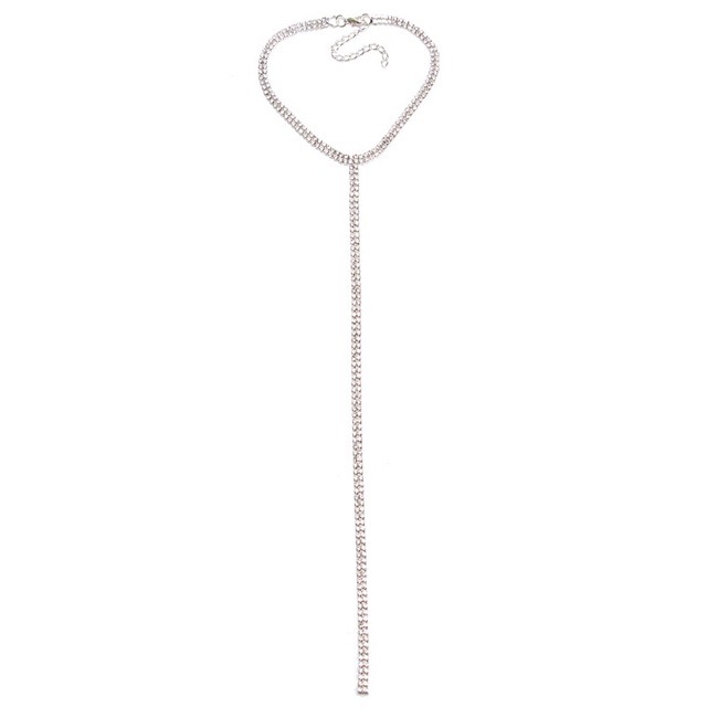 Vòng cổ đính đá lấp lánh màu bạc - Khanturban.vn