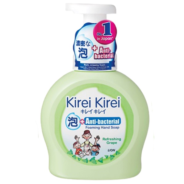 Nước rửa tay Kirei Kirei tạo bọt 250ml ( 4 màu: trắng, xanh lá, hồng, tím)