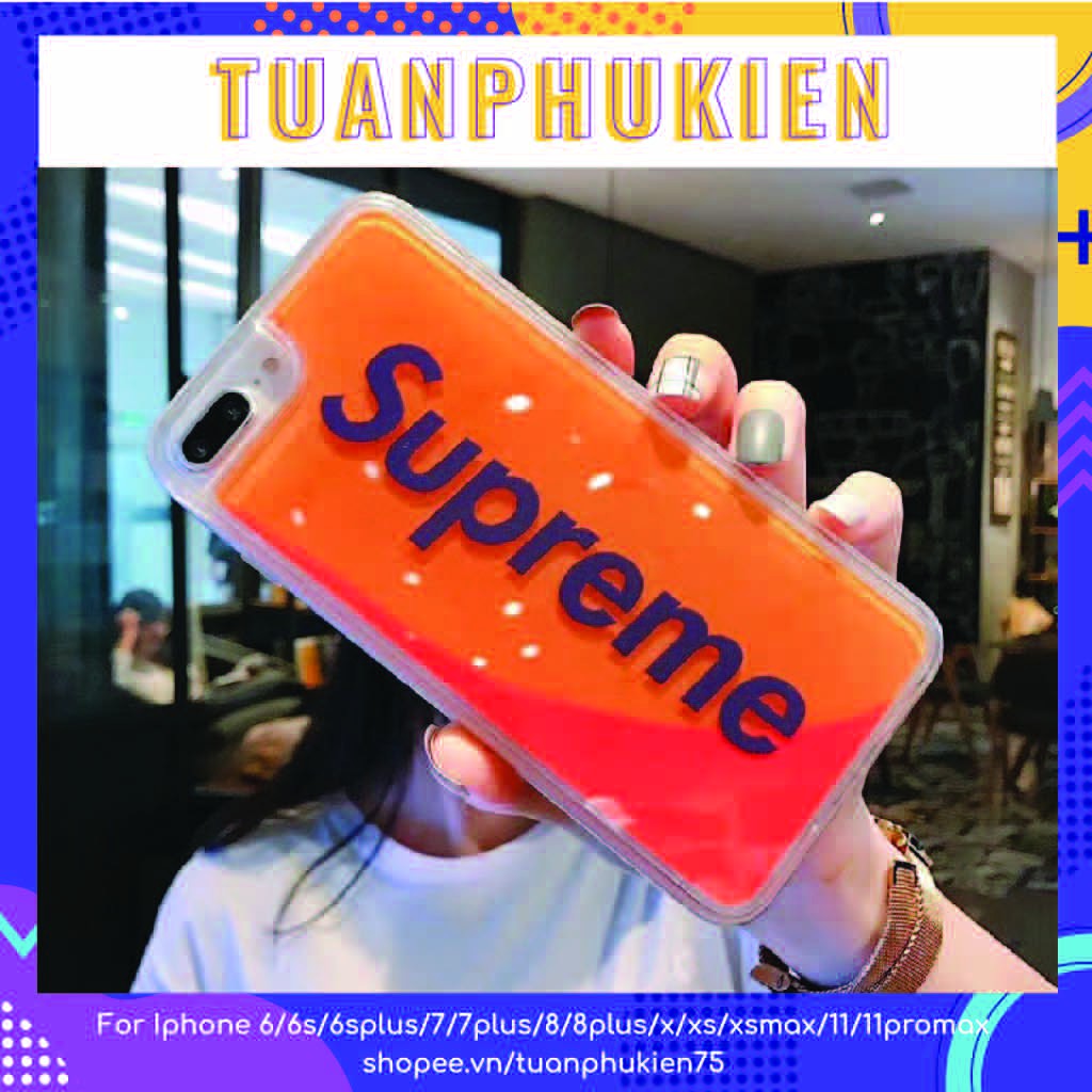 Ốp Lưng Iphone ⚡ Ốp Lưng Điện Thoại Iphone Cát Nước Dạ Quang Supreme ⚡ Iphone 6/6P/6SP/7P/8P/X/Xs/Xsmax