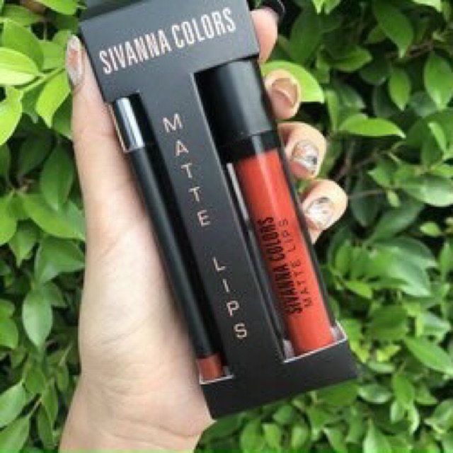 🌸🌸 Set son Sivanna Colors Matte Lips  tặng chì kẻ môi