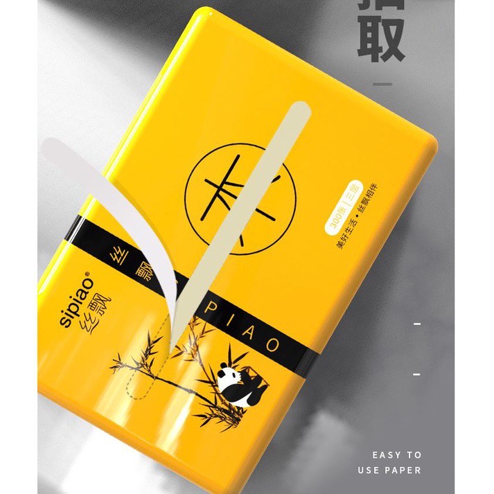 khăn giấy hình gấu trúc Sipiao siêu dai, giấy ăn con thỏ mềm mịn thấm hút tốt