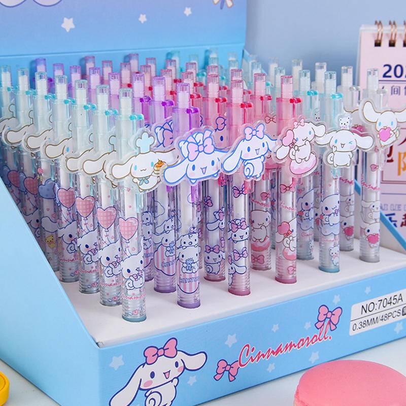 SANRIO Bộ 6 Bút Mực gel Hình Cinnamorollhello Kuromi Dễ Thương Cho Học Sinh