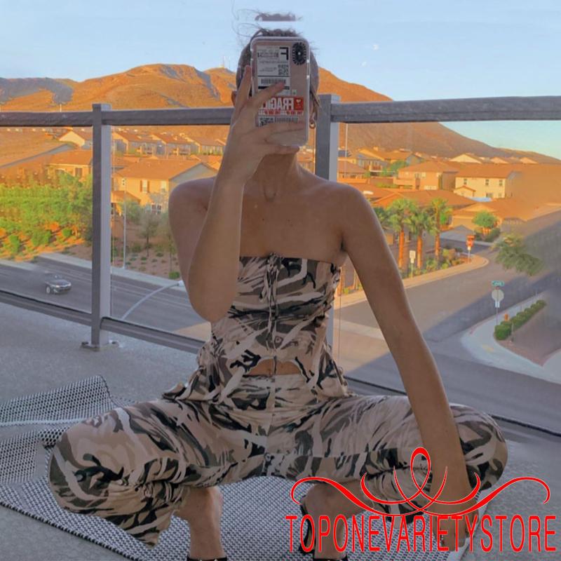 Áo ống cổ yếm hở lưng họa tiết rằn ri gợi cảm cho nữ | BigBuy360 - bigbuy360.vn