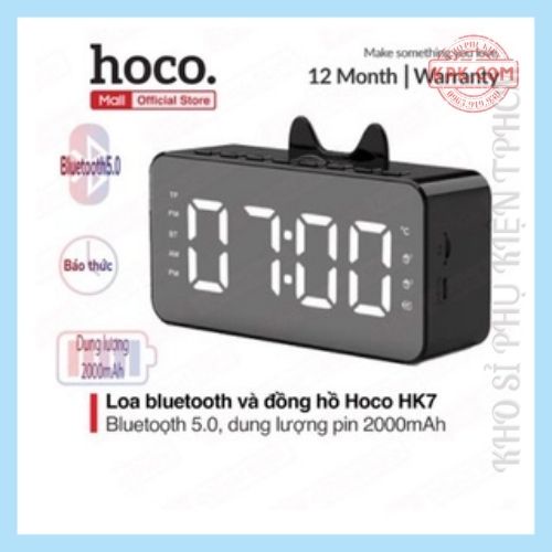 Loa Bluetooth Mini V5.0 Hoco HK7 Chính Hãng Có Đồng Hồ Báo Thức