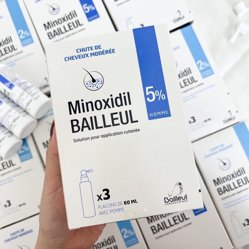 Chai xịt giảm rụng, kích mọc tóc Minoxidil Pháp 2%, 5%