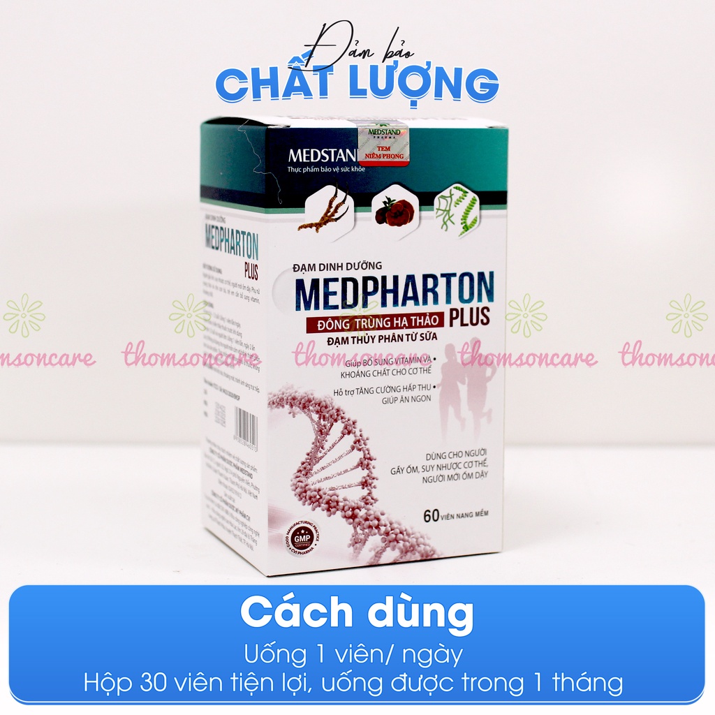 Đạm dinh dưỡng Medpharton Plus Bổ sung vitamin Hộp 60v - Tăng sức đề kháng, giúp ăn ngon - từ Whey Protein