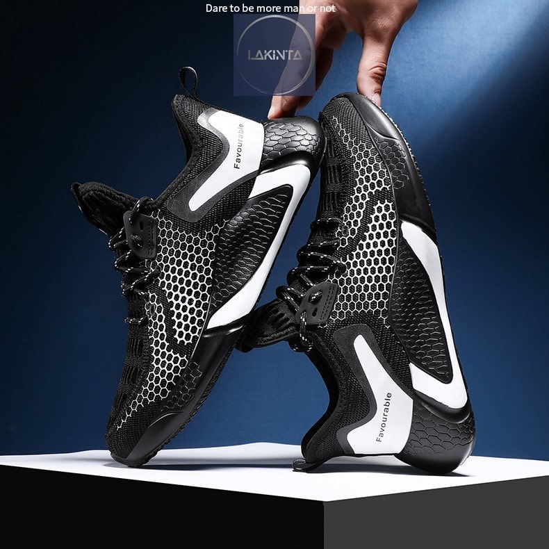 Giày Thể Thao Nam Tập Gym Chạy Bộ Thể Dục Lakinta giày sneaker nam hàn quốc cổ thấp màu đen trắng đẹp G390
