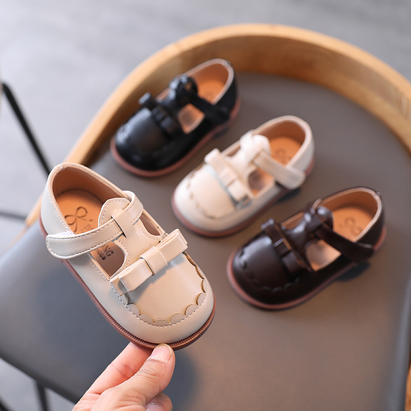Giày Búp Bê Da Mềm Đế Bằng Đính Nơ Kiểu Hàn Quốc Chất Lượng Cao Cho Bé Gái Từ 2-6 Tuổi