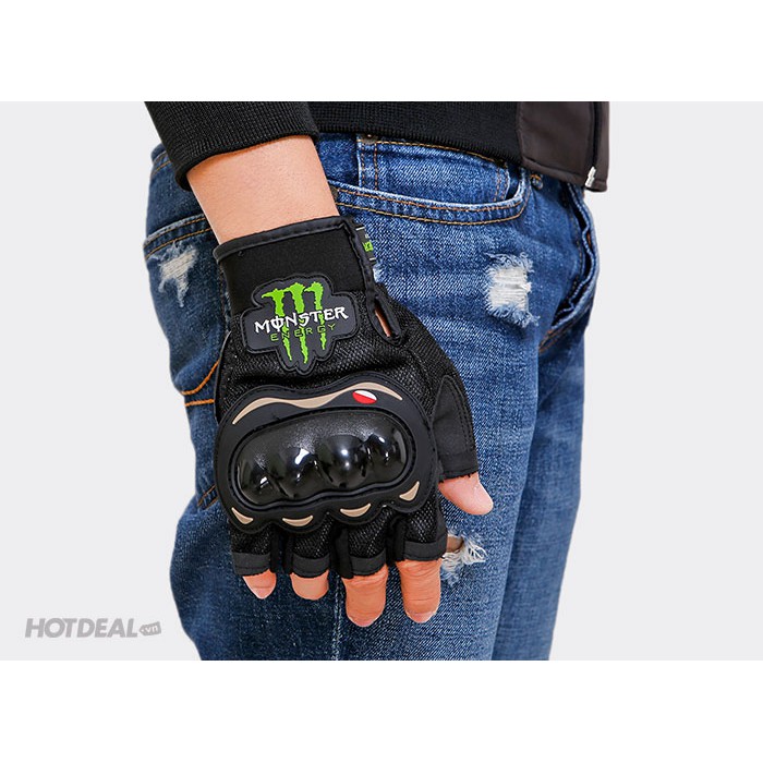 FREE SHIP - Găng tay motor Monster cụt ngón, có gù - Bao tay motor thể thao chuyên nghiệp