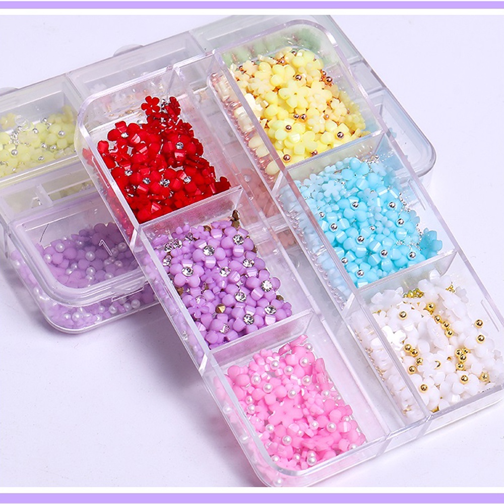 Phụ Kiện Trang Trí Móng Tay 3D Hình Bông Hoa Xinh Xắn