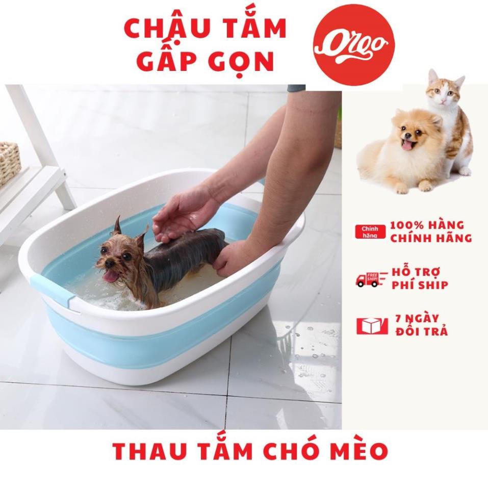 Orgo- THAU CHẬU TẮM CHO CHÓ MÈO THAU TẮM CHO THÚ CƯNG có thể gấp gọn