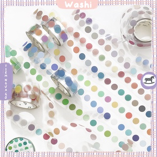 Cuộn washi PET Polka Dance chấm tròn 15mmx3m Trang Trí Sổ Tay, Bullet Journal, Planner - Tiệm Ngựa Gỗ