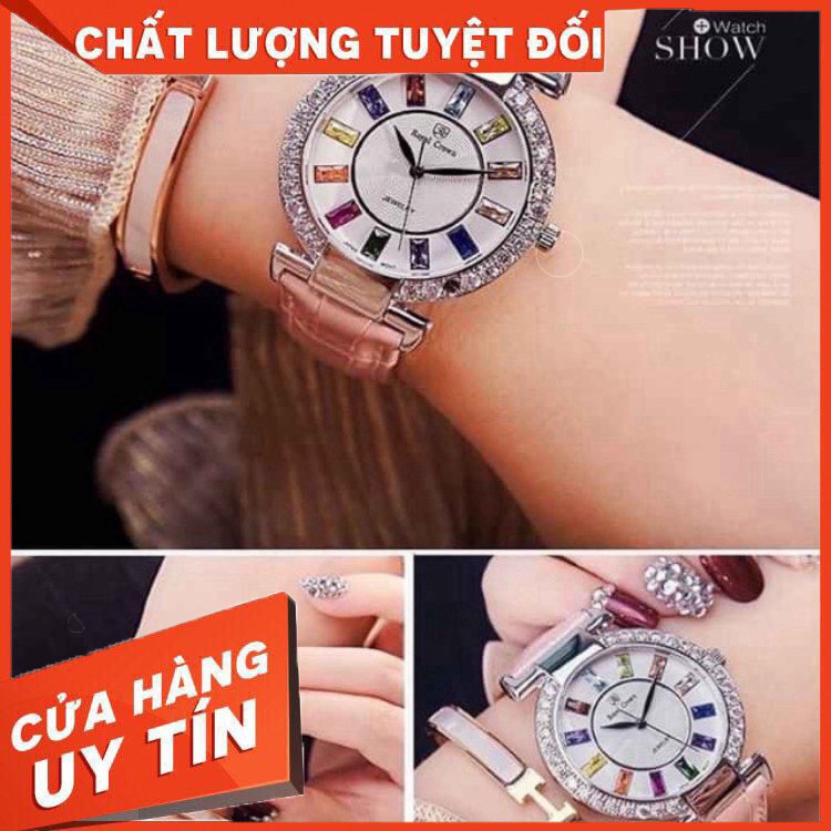 (BBR)  Đồng hồ nữ Royal Crown 4604 xách tay chính hãng dây da (đen và đỏ, hồng)  - Bảo hành 12 tháng