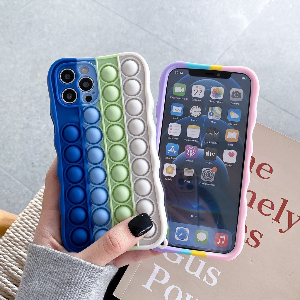 Ốp Điện Thoại Silicon Chống Sốc In Hình Cầu Vồng Cho iPhone 11 11pro 12 Pro Max Mini X XR XSMAX 8 7 6 6S Plus SE