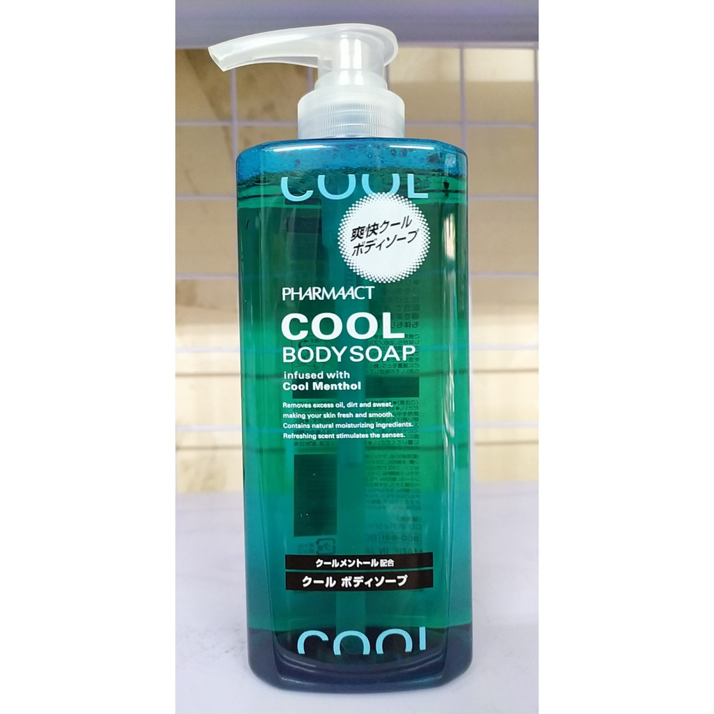 SỮA TẮM CHO NAM COOL BODY SOAP PHARMAACT Nhật Bản 600ml hương bạc hà mát lạnh